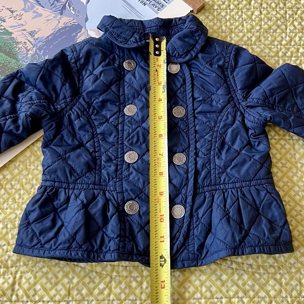Baby Gap Quilted Pea Coat Snap Size 2T EUC Double Breasted Spring Fall Navy - Picture 6 of 6
